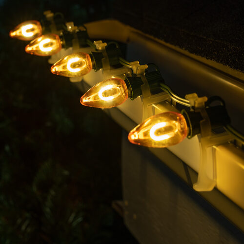 C7 Transparent Shatterproof Gold FlexFilament LED Bulbs 