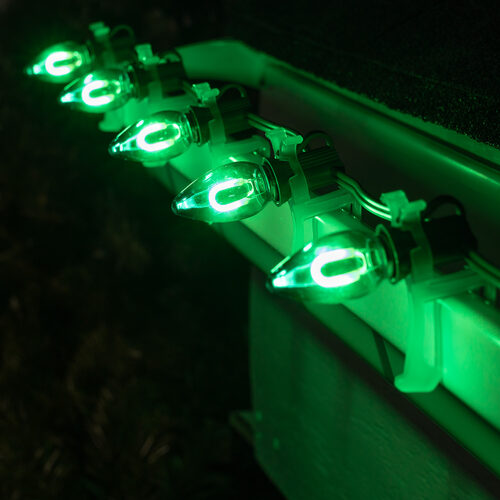 C7 Transparent Shatterproof Green FlexFilament LED Bulbs 