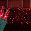 4' x 6' Red Mini Christmas Net Lights, 150 Lights on Green Wire