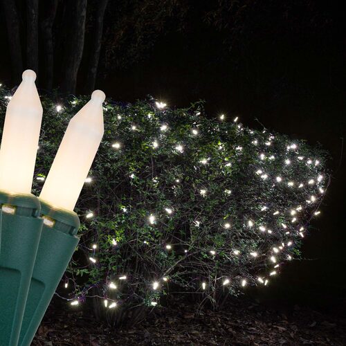 4' x 6' White Frost Mini Christmas Net Lights, 150 Lights on Green Wire