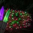 4' x 6' Purple, Green Mini Christmas Net Lights, 150 Lights on Black Wire