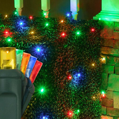 4' x 6' Multicolor 5mm LED Christmas Net Lights, 100 Lights on Green Wire