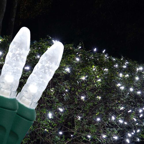 4' x 6' Cool White M5 LED Christmas Net Lights, 100 Lights on Green Wire