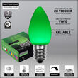 C7 Green Smooth OptiCore Commercial LED Christmas Lights, 25 Lights, 25'
