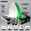 C7 Cool White / Green Smooth OptiCore Commercial LED Christmas Lights, 50 Lights, 50'