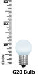 G20 Opaque Acrylic Cool White LED Globe Light Bulbs