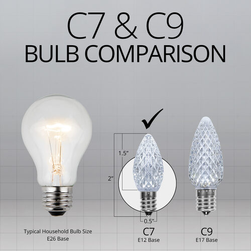 C7 Twinkle Cool White OptiCore LED Bulbs