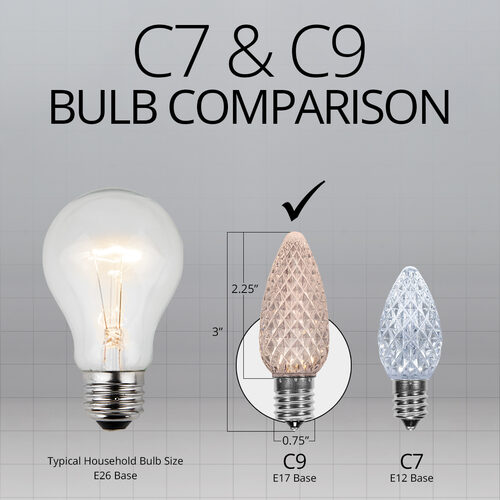 C9 Twinkle Warm White OptiCore LED Bulbs