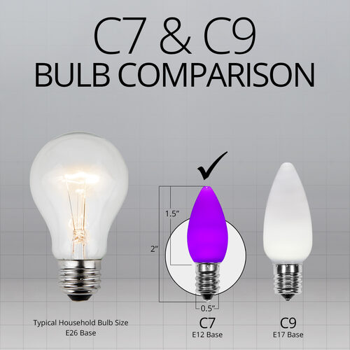 C7 Opaque Purple OptiCore LED Bulbs