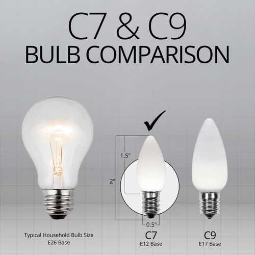 C7 120V Cool White LED Replacement Bulbs - Wintergreen Corporation