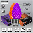 C7 Amber / Purple OptiCore Commercial LED Halloween Lights, 50 Lights, 50'