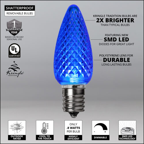 C9 Blue Kringle Traditions LED Bulbs