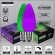 C9 Green / Purple Smooth OptiCore Commercial LED Halloween Lights, 50 Lights, 50'
