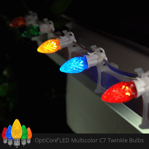 C7 Twinkle Multicolor OptiCore LED Bulbs