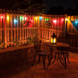 37' Multicolor FlexFilament Acrylic LED Patio String Light Set with 25 G50 Bulbs on Black Wire, E12 Base