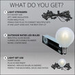 25' Cool White FlexFilament Satin LED Patio String Light Set with 25 G50 Bulbs on Black Wire, E12 Base