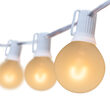 10' Warm White FlexFilament Satin LED Patio String Light Set with 10 G50 Bulbs on White Wire, E12 Base
