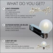 10' Cool White FlexFilament Satin LED Patio String Light Set with 10 G50 Bulbs on White Wire, E17 Base