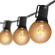 10' Warm White FlexFilament TM LED Patio String Light Set with 10 G50 Bulbs on Black Wire, E17 Base