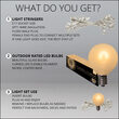 10' Warm White FlexFilament TM Satin LED Patio String Light Set with 10 G50 Bulbs on White Wire, E17 Base