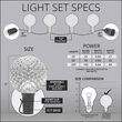 25' Cool White OptiCore LED Patio String Light Set with 25 G50 Bulbs on White Wire, E17 Base