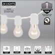54' Commercial Patio String with 24 A15 Clear Outdoor Patio Lights, 24 Inch Spacing