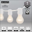 54' Commercial Clear Patio String Light Set with 24 A19 Bulbs on White Wire
