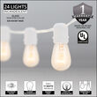 54' Commercial Clear Patio String Light Set with 24 S14 Bulbs on White Wire
