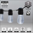 54' Commercial Cool White LED Patio String Light Set with 24 S14 Bulbs on Black Wire