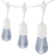 54' Commercial Cool White LED Patio String Light Set with 24 S14 Bulbs on White Wire, with Drops