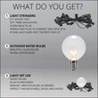 15' Clear Patio String Light Set with 15 G50 Bulbs on Black Wire, E17 Base