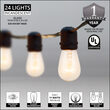 54' Commercial Clear Patio String Light Set with 24 S14 Bulbs on Black Wire