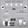 37' Warm White OptiCore LED Patio String Light Set with 25 G50 Bulbs on Black Wire, E12 Base