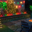 30' Multicolor FlexFilament TM LED Patio String Light Set with 10 S14 Bulbs on Black Wire
