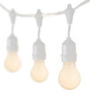 54' Commercial White Patio String Light Set with 24 A19 Bulbs on White Wire, with Drops