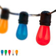Commercial Multicolor Patio String Light Set with S14 Bulbs on Black Wire