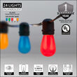 54' Commercial Multicolor Patio String Light Set with 24 S14 Bulbs on Black Wire