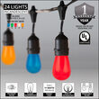 Commercial Multicolor Patio String Light Set with S14 Bulbs on Black Wire with Drops 