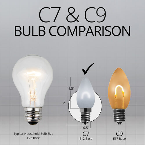 C7 Satin Glass Cool White FlexFilament LED Bulbs 