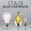 C9 Transparent Glass Gold FlexFilament LED Bulbs 