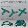 25 M5 Green Commercial LED Lights, Green Wire, 4" Spacing