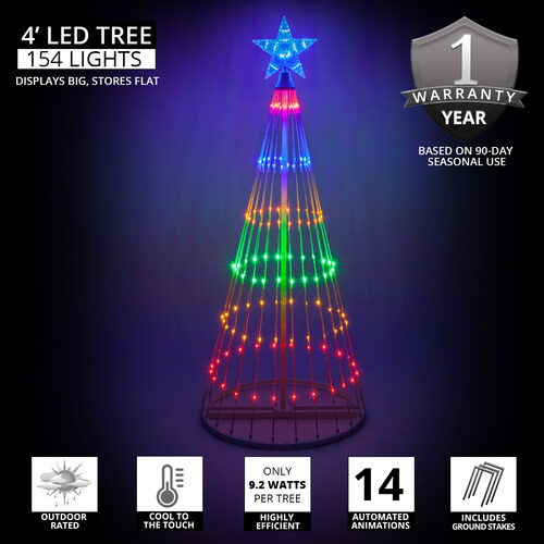 Easy Loop Multicolor Christmas Tree Lights With Remote Control 14 functions