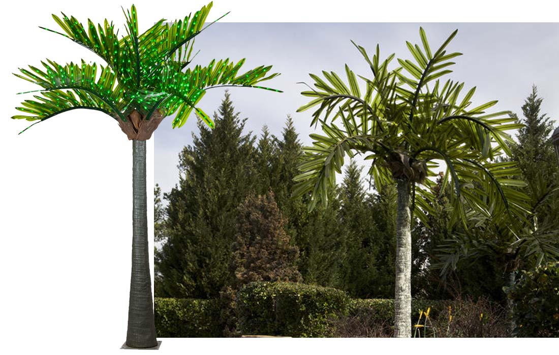 Commercial LED Realisitic Faux Palm Tree