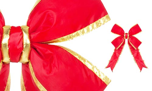 Red Sleigh Commercial Christmas Bows