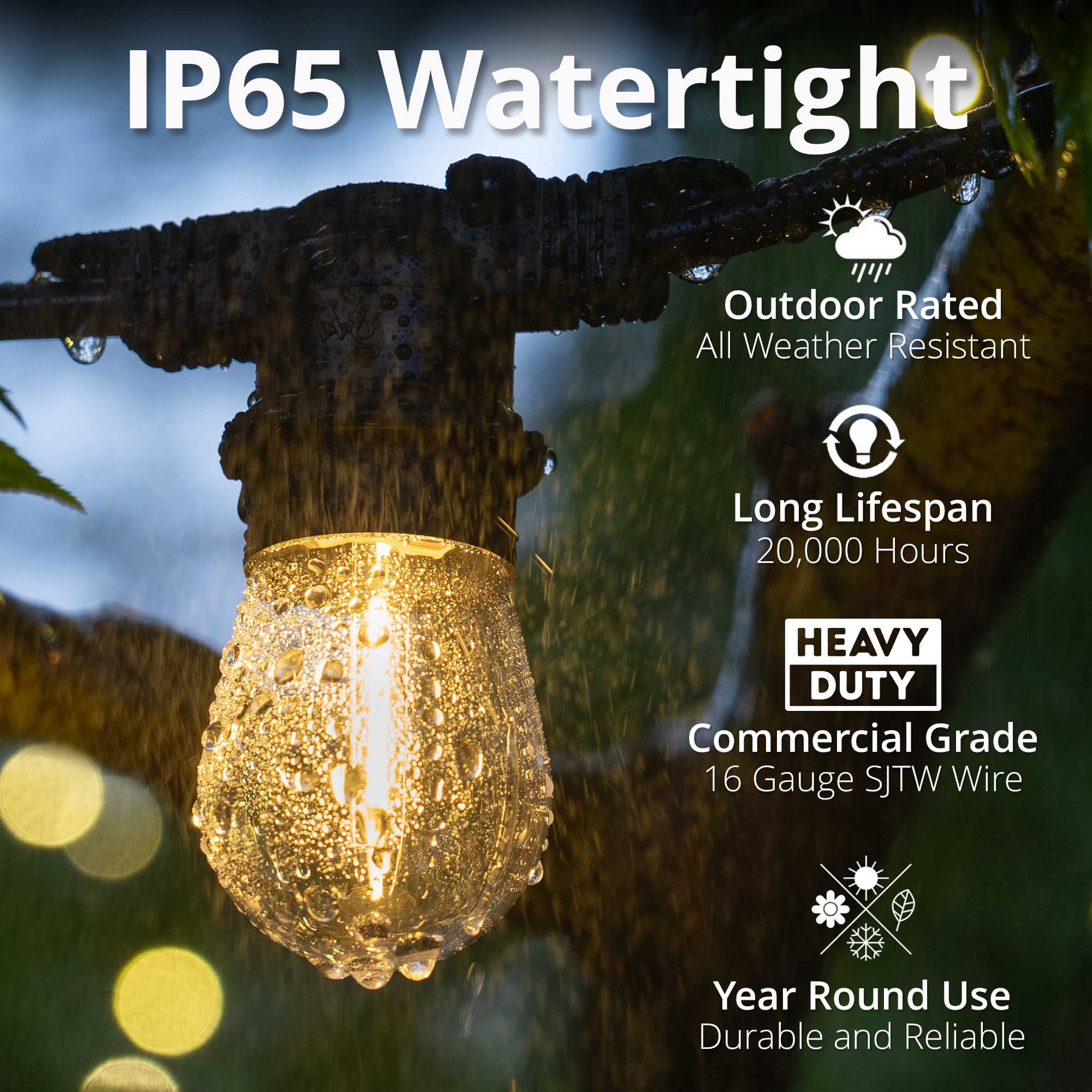 S14 LED Patio Lights SJTW Wintergreen Lighting