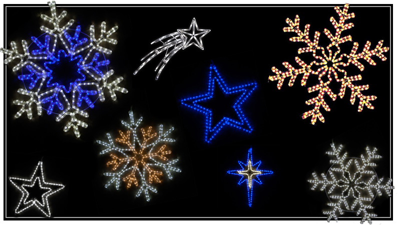 snowflakes and stars