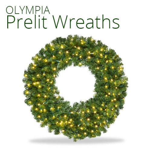 Olympia Pine Prelit Wreaths